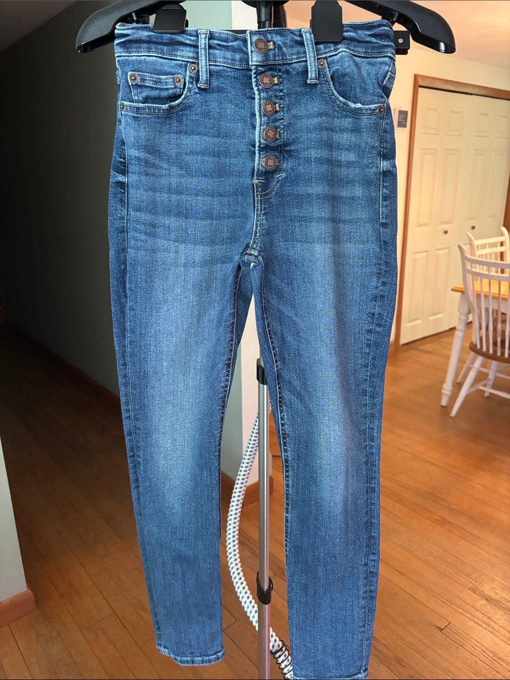 Lucky Brand Mid-Blue High-Rise Button-Fly Jeans